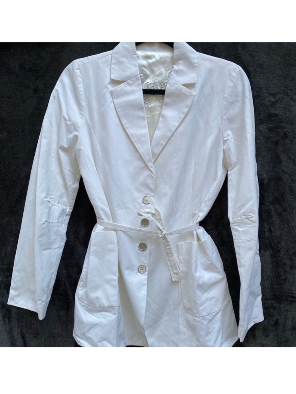 Pete and Greta Women's Cream Button-Front Blazer Jacket - Picture 9 of 12